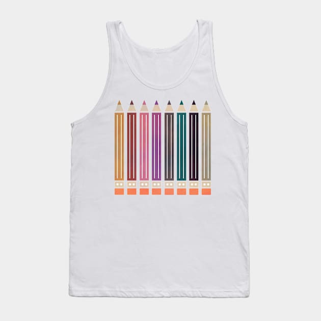 Row Of Colourful Pencils Tank Top by albdesigns